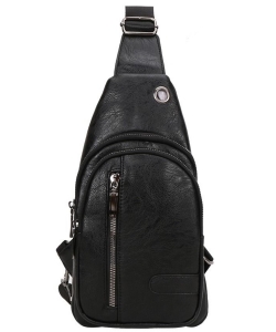 Fashion Faux Leather Sling bag K-8170 BLACK